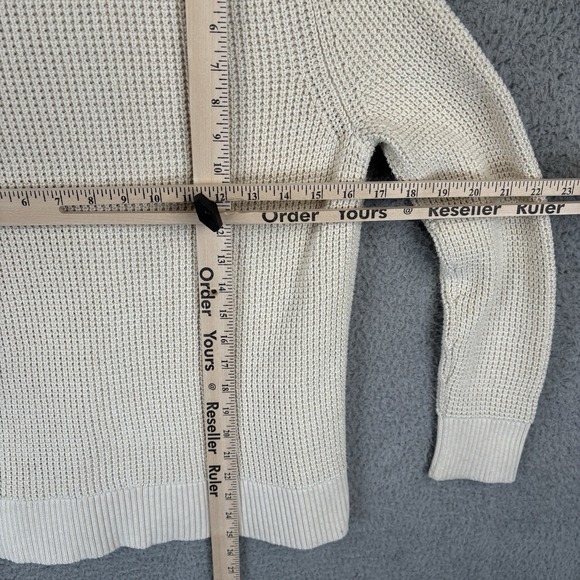Patagonia Ponderosa Pine Sweater Womens XS Cream  1/4 Zip Waffle Knit Outdoor - Picture 7 of 8